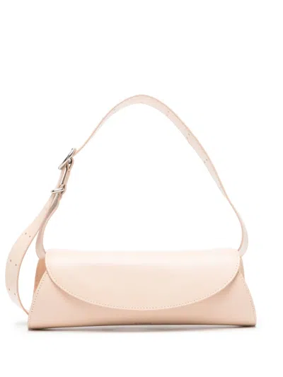 Jil Sander Cannolo Leather Shoulder Bag In Rosa