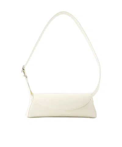 JIL SANDER JIL SANDER CANNOLO LOGO EMBOSSED SMALL TOTE BAG