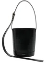 Jil Sander Cannolo Logo-lettering Bucket Bag In Black