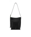 Jil Sander Cannolo Logo Stamped Small Shoulder Bag In Black