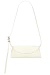 Jil Sander Small Leather Shoulder Bag With Adjustable Handle In Eggshell