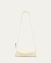 Jil Sander Ivory Nappa Leather Small Cannolo Shoulder Bag In Eggshell