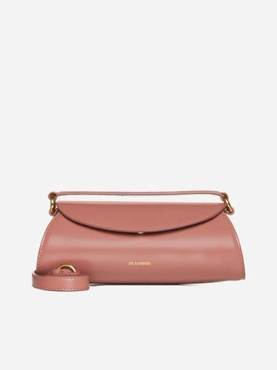 Jil Sander Cannolo Mini Leather Bag In Cherrywood