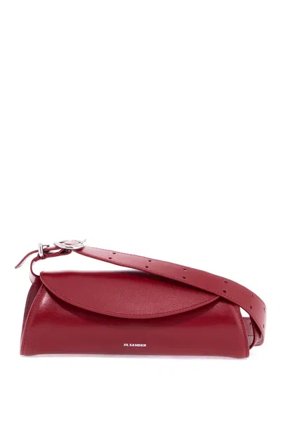 Jil Sander Cannolo Mini Purse In Burgundy