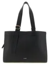 Jil Sander Black Shopping Rectangular Leather Tote In Pattern