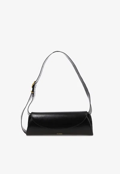 Jil Sander Cannolo Shoulder Bag In Black