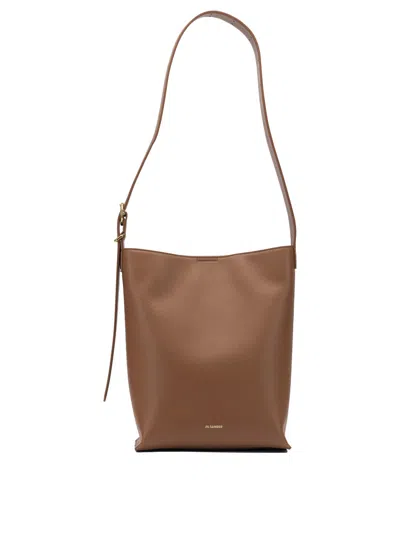 Jil Sander Cannolo Shoulder Bags Beige