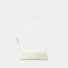 Jil Sander Small Leather Shoulder Bag With Adjustable Handle In Beige