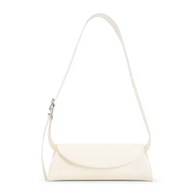 Jil Sander Ivory Nappa Leather Small Cannolo Shoulder Bag In Neutrals