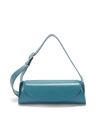 Jil Sander Small Cannolo Shoulder Bag In Azul Claro