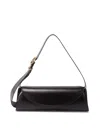 Jil Sander Cannolo Small Leather Shoulder Bag In Black