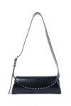 Jil Sander Structured Elongated Nero Handbag With Metallic Studs In Black