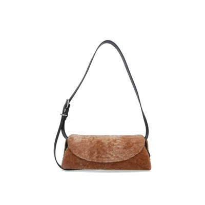Jil Sander Cannolo Small Crossbody Bag In Brown