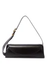 Jil Sander Cannolo Small Leather Shoulder Bag In Black