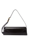 Jil Sander Cannolo Small Leather Shoulder Bag In Black