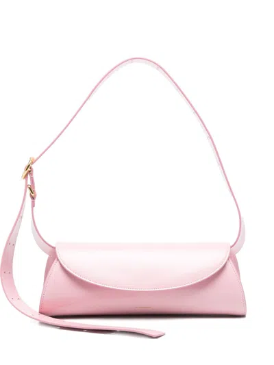 Jil Sander Cannolo Small Leather Shoulder Bag In Pink