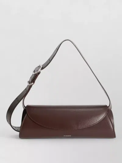 Jil Sander Cannolo Small Leather Trapeze Shoulder Bag