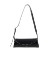 Jil Sander Cannolo Small Embellished Leather Shoulder Bag In Black