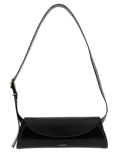 Jil Sander Cannolo Small Shoulder Bag In Black