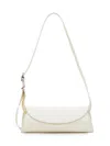 Jil Sander Ivory Nappa Leather Small Cannolo Shoulder Bag In Eggshell