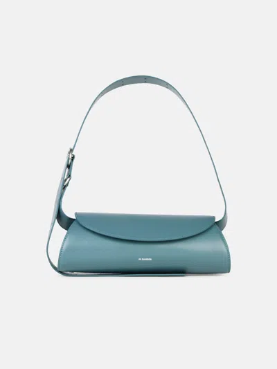 Jil Sander 'cannolo' Small Teal Leather Bag In Green
