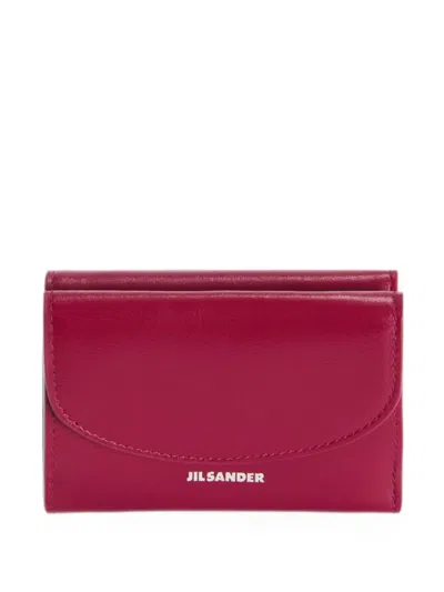 Jil Sander Cannolo Wallet Mini In Red