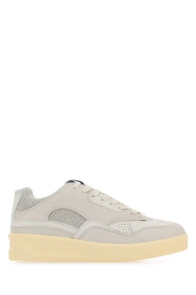 Jil Sander Canvas And Rubber Basket Sneaker In White