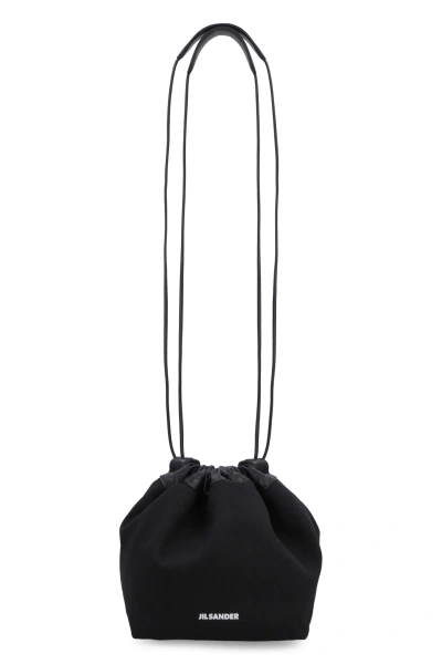Jil Sander Canvas Bucket Bag In Black