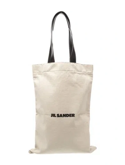 Pre-owned Jil Sander Canvas Bucket Bag In Neutral