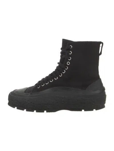 Pre-owned Jil Sander Canvas Hiking Boots In Black