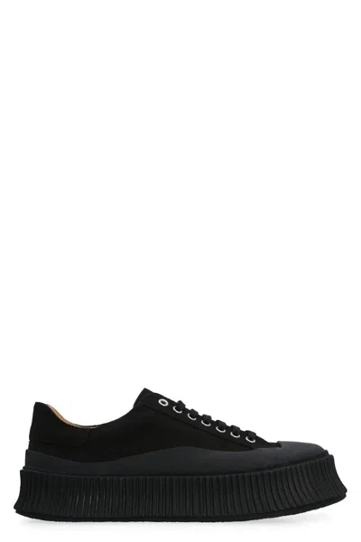 Jil Sander Lace-up Low-top Sneakers In Black