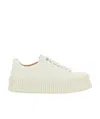 Jil Sander Recycled Canvas Sneakers In White