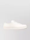 Jil Sander Canvas Round Toe Low-top Sneakers In White