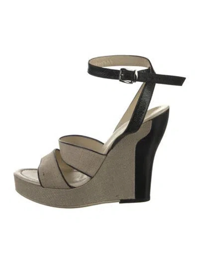 Pre-owned Jil Sander Canvas Sandals In Neutral