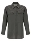 Jil Sander Studded Collar Long Sleeves Chest Pockets In Gray