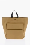Jil Sander Canvas Shopper Bag With External Pocket