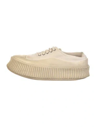 Pre-owned Jil Sander Canvas Sneakers In White