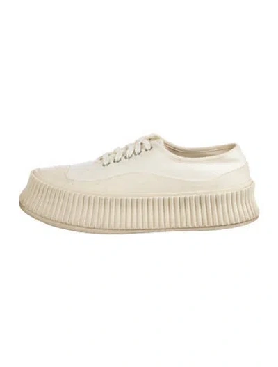 Pre-owned Jil Sander Canvas Sneakers In White