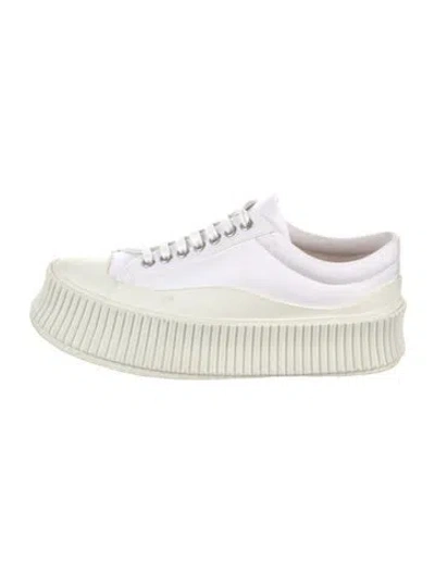 Pre-owned Jil Sander Canvas Sneakers In White