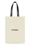 Jil Sander White White Logo Large Tote In 280