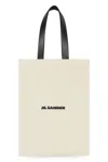 Jil Sander Man Shoulder Bag Ivory Size - Textile Fibers, Soft Leather In Beige