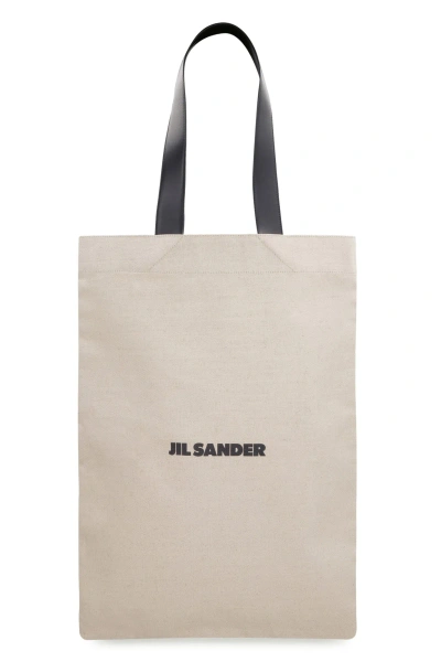 Jil Sander Canvas Tote Bag In Ecru