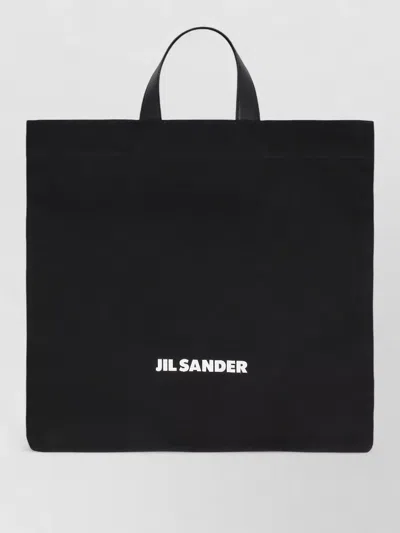 Jil Sander Canvas Tote Bag Leather Handles