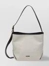 Jil Sander Canvas Tote Bag With Adjustable Strap And Contrast Trim In White