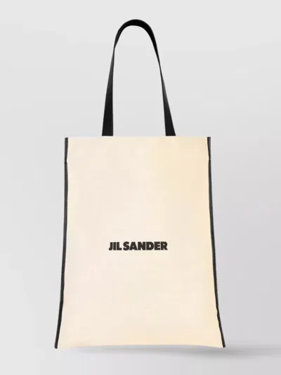 Jil Sander Canvas Tote Bag With Contrast Trim