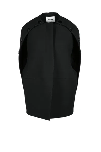 Jil Sander Cape Virgin Wool - Black
