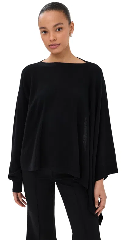 Jil Sander Cape With One Sleeve Pullover Black