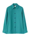 Jil Sander Pointed-collar Wool Shirt In Green