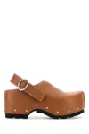 Jil Sander Leather Clogs With Chunky Sole And Studded Embellishments In 225