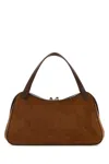 Jil Sander Rectangular Suede Shoulder Bag Double Handles Trim In Brown
